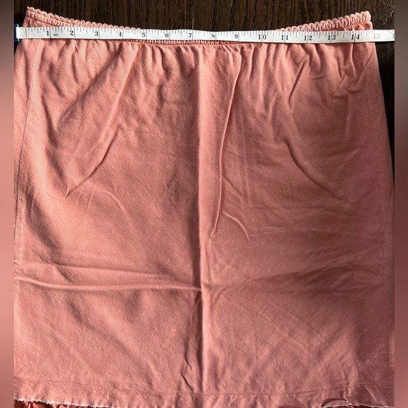 ANTHROPOLOGIE elastic-waist skirt with ruffles, coral, size S - Picture 6 of 7